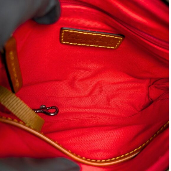 Dooney & Bourke NWT Khaki Nylon Canvas Leather Small Zip Crossbody Pouchette - Picture 8 of 9